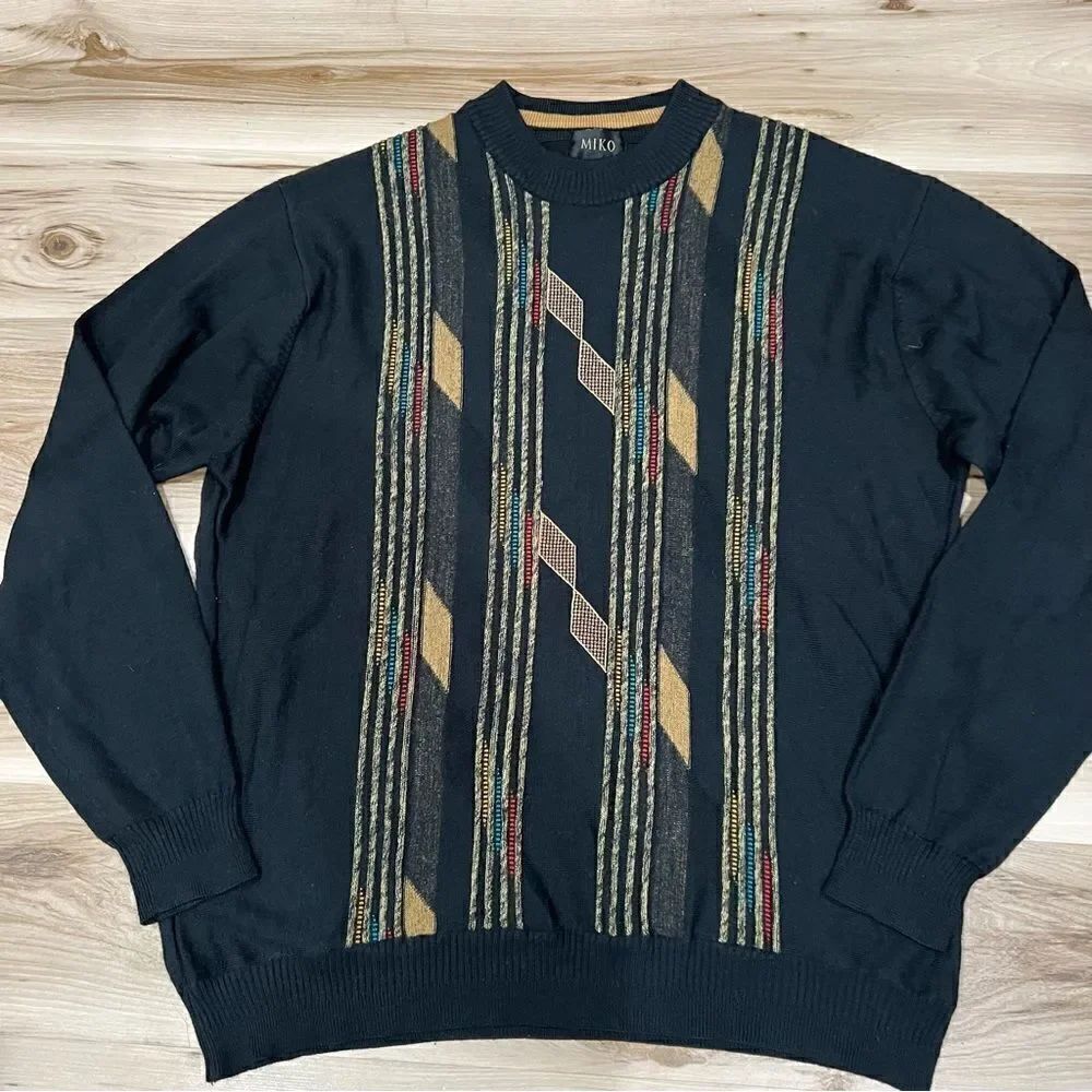 Vintage Miko Geometric Grandpa Sweater Men’s XL